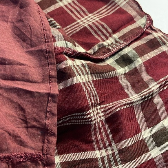 NWOT Plaid Mini Shirt Dress Elastic Waist Button Down Relaxed Style - Picture 6 of 10